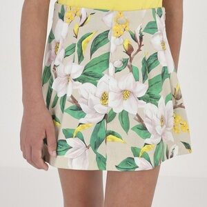 Size 12 Girls Mayoral Tropical Floral Skort - Green and Cream
